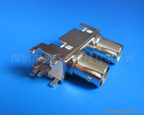 厂家供应可定 制BNC锌合金连接器 BNC双层 BNC双排 BNC-KE全铜镀