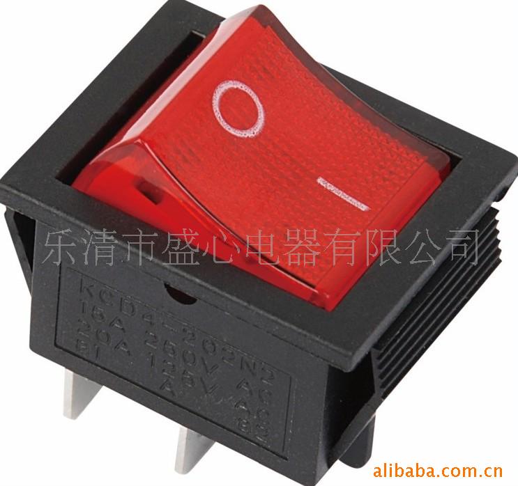 供应船型开关 KCD4-201N  四只脚 带灯