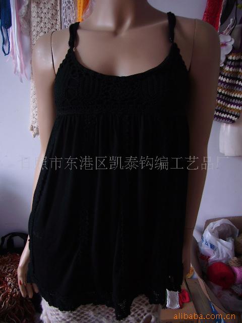 供应手钩花 钩针衣 手勾衫 手勾吊带 围巾 领花