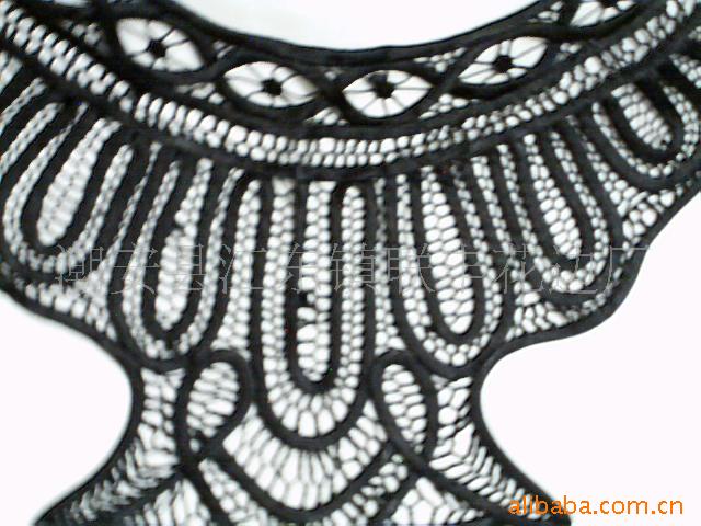 供应色丁布手摇花边领花/手盘花边/手钩花/中国结