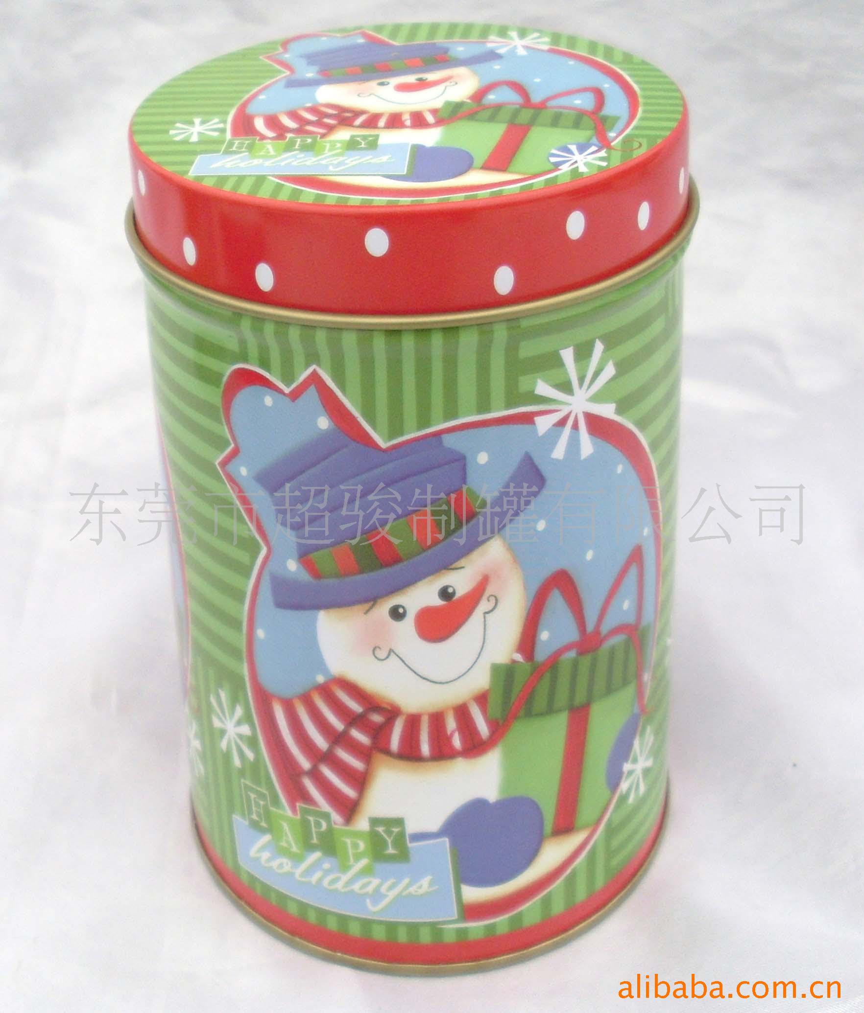 供应精美圆罐 糖果罐 圣诞圆罐 马口铁罐 礼品罐 糖果罐