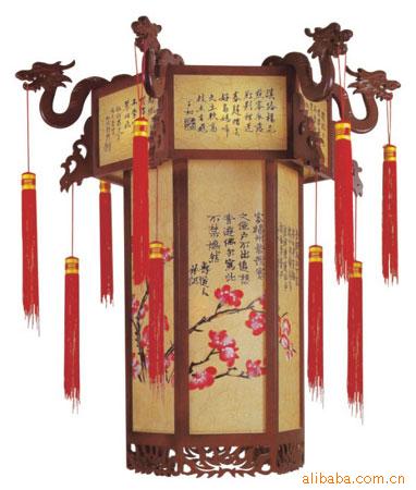 Lanterns A-16 ,To fake something antique wooden  woodiness Wood carving Six corners festival Wedding celebration decorate Lanterns