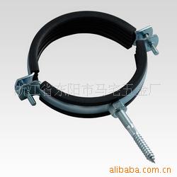 供应重型M8双牙自攻钉管道固定带胶管夹蓝白锌