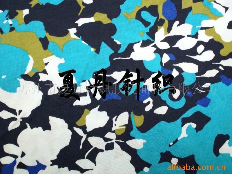 供应·棉印花汗布/DTY有光丝氨纶牛肚布(图)，活性印花平纹混纺