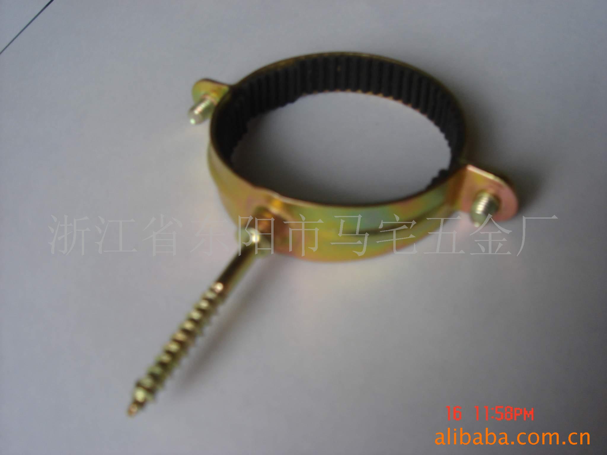 供应带胶管夹彩锌(质量可靠)铁制管道固定用