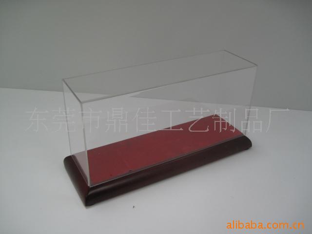厂家供应木底座亚克力盒子 有机玻璃收纳展示盒干货盒 车模礼品盒