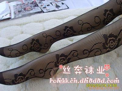 WL014 Romantic Rose Jacquard weave Net socks Pantyhose Retro socks