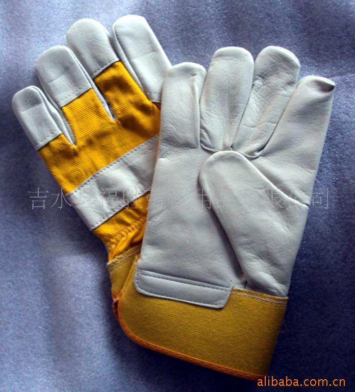 手套厂家供应订做10.5寸优质牛头层皮全掌工作手套 劳保手套|ms