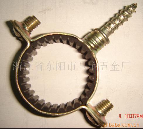 供应喉箍单环带胶彩锌(质量保证)铁制管道固定用