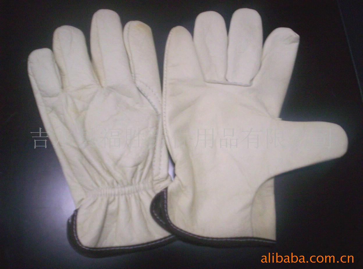 supply Customized Apricot The first layer cowhide Driver glove 10 inch Lining cowhide Driver glove