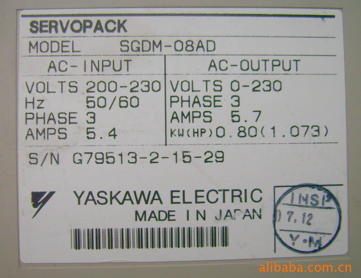 特价供应安川伺服驱动器SGDM-08AD保修一年