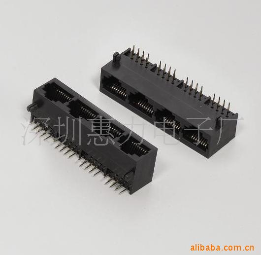 供应RJ45-1X4插座全塑镀金FU