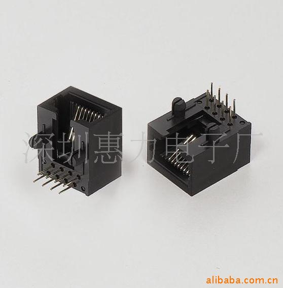 RJ45插座1x1全塑带缺口