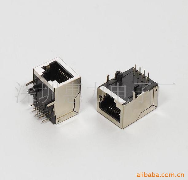 供应RJ45插座单口屏蔽，长度21.3MM