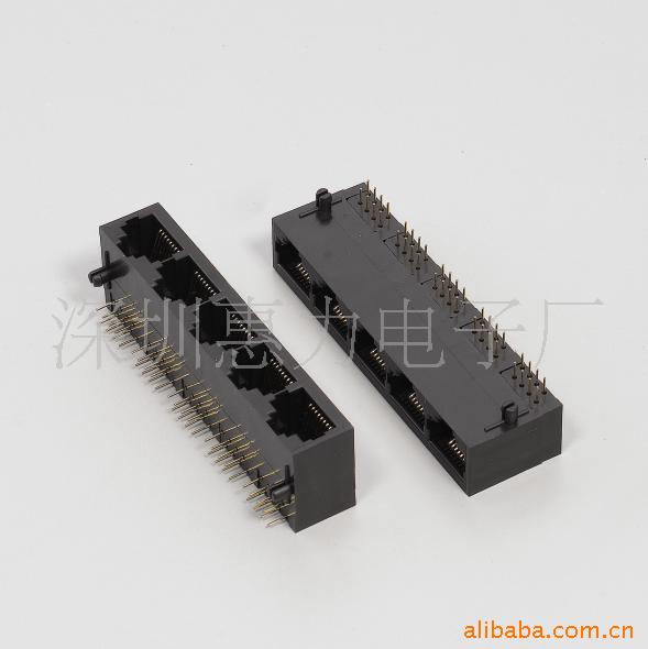 供应RJ45插座1x5全塑