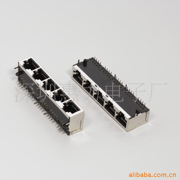 供应RJ45插座1X5屏蔽90度