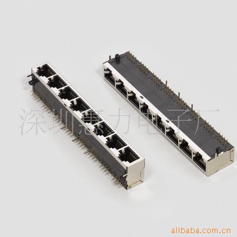 供应RJ45插座1x8屏蔽