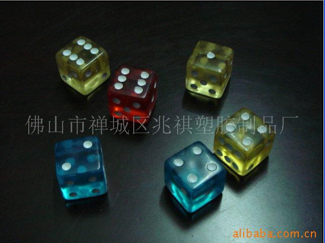 19mm Transparent Red Yellow and blue Acrylic dice Dice Rejection child Sieve