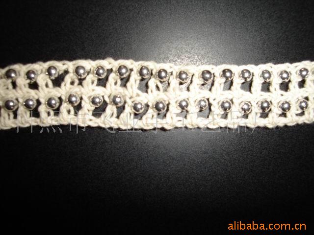 供应手工钉珠花边.手钩花边。手工钩编花边，款式新品种全