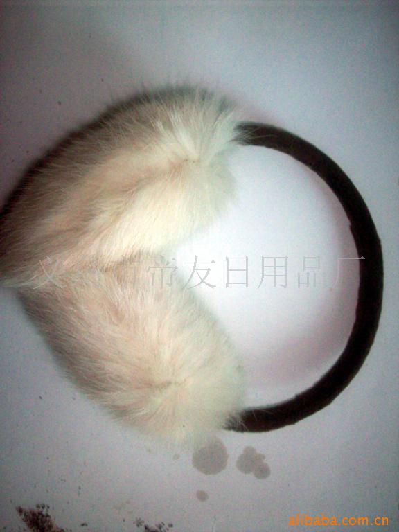 厂家供应各种优质兔毛耳套、高档狐狸毛耳套、皮草耳套(图)