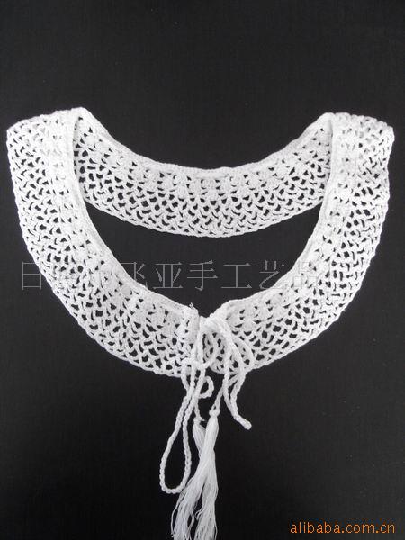 供应手钩花．手钩花边．手钩衣领.手勾衣领,棉线花边。品种全