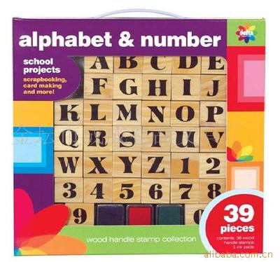 供应26个字母木头印章 木头印章定制 英文字母儿童玩具印章|ru