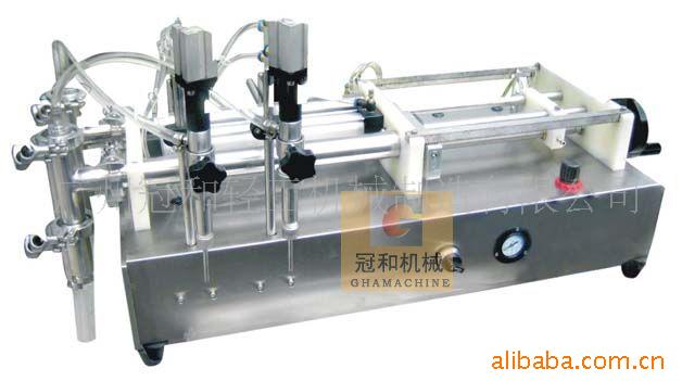 气动灌装机 双头气动液体灌装机 双头半自动灌装机  60ml液体瓶