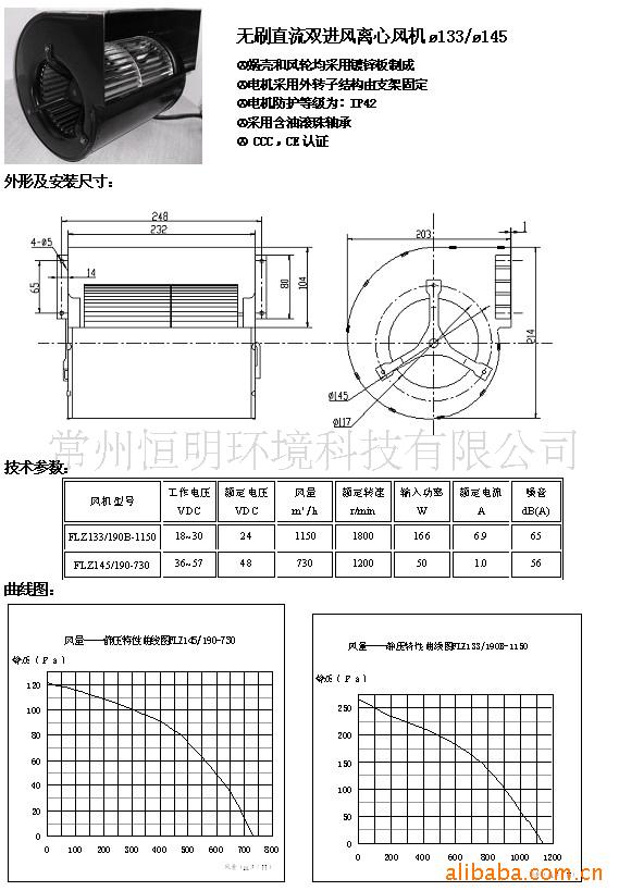 供应直流无刷外转子离心风机