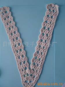 供应棉线钩花花边、V形衣领．手勾领子，款式新，