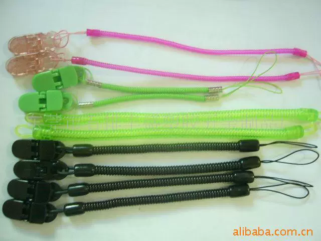 供应塑料弹簧绳手机挂绳弹簧绳夹子失手绳(图)