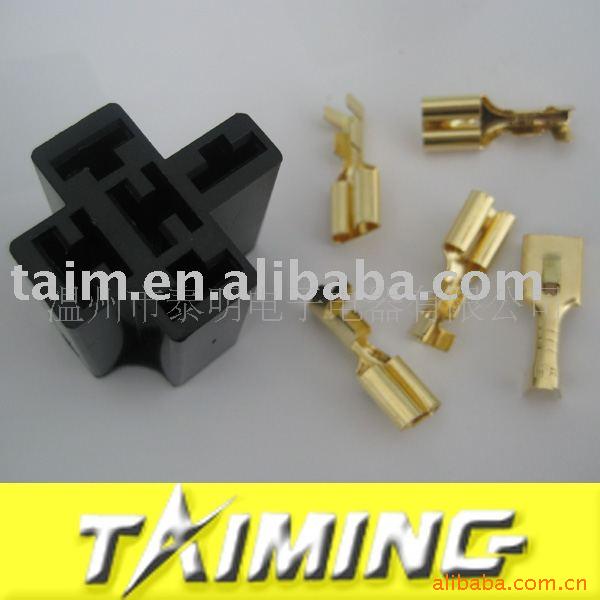 泰明继电器插座 汽车继电器插座 梅花形插座配端子5颗 十字插座