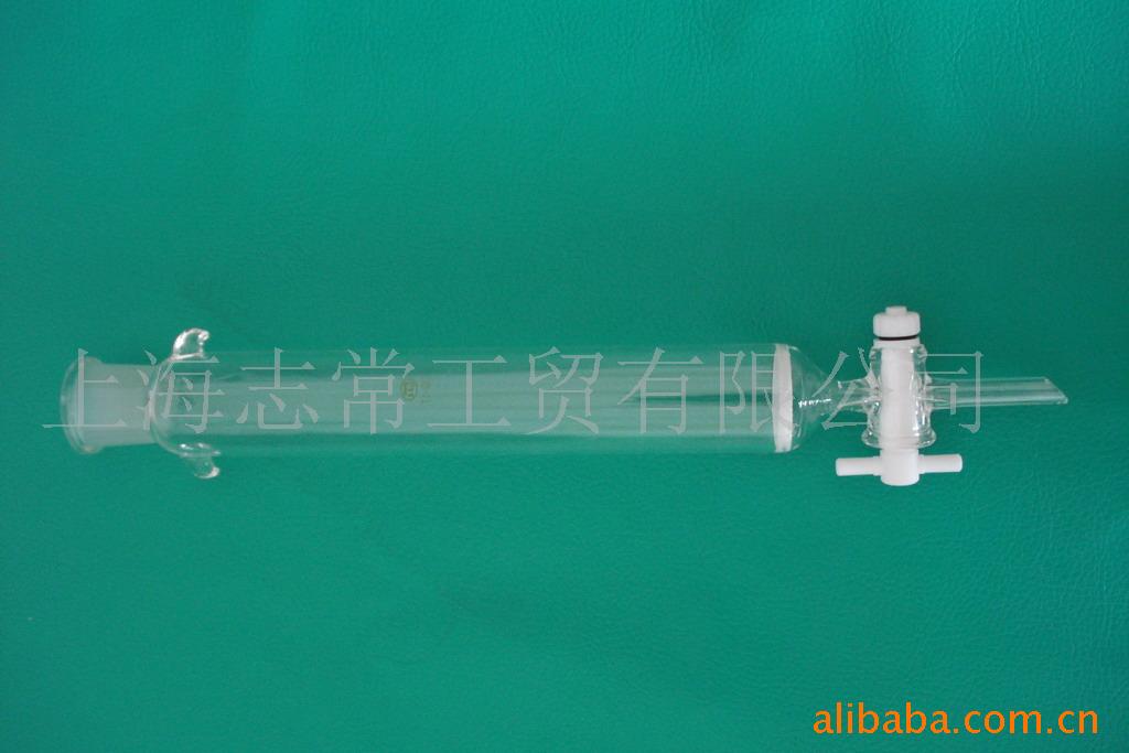 具四氟节门砂板层析柱22*300/24玻璃仪器实验耗材 实验室玻璃器皿