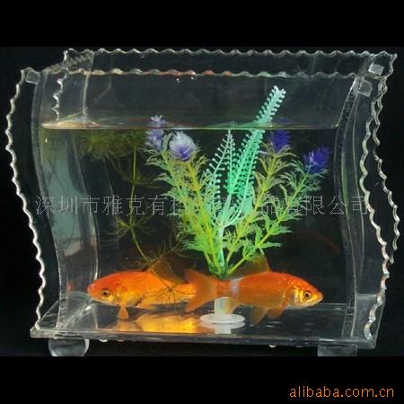 亚克力观赏透明小型水族箱客厅桌面造景创意鱼缸工厂直销