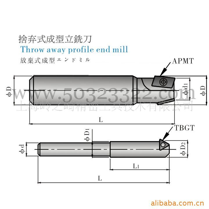 供应舍弃式立铣刀