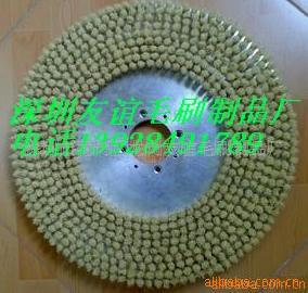 供应深圳铝圆盘耐高温毛刷PVC板机械清洗圆盘毛刷圆形猪鬃毛刷