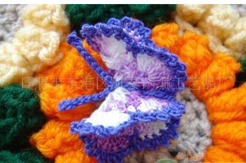 供应手钩花 编织花 手勾花 手勾花边 编织花 钩针蝴蝶 手钩蝴蝶花