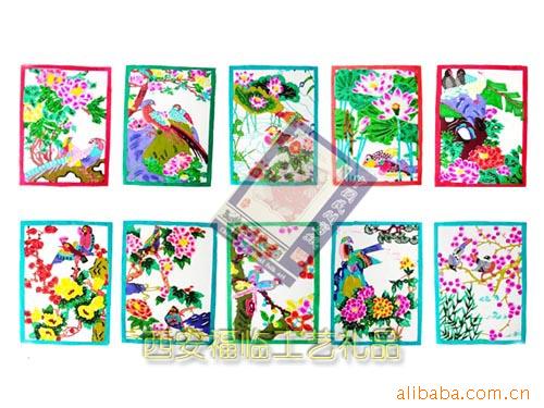 Folk arts and crafts Northern Shaanxi paper-cut paper-cut Craft gift manual paper-cut colour suit Flower Frame