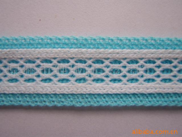 福建织带厂家直销经编网眼带、单边织带、曲折渔丝带