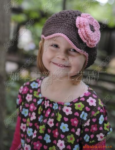 供应日韩版儿童手工帽 手钩帽子批发095(图)