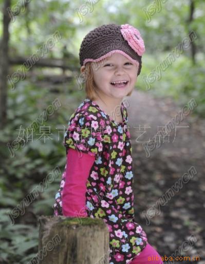 供应日韩版儿童手工帽 手钩帽子批发095(图)