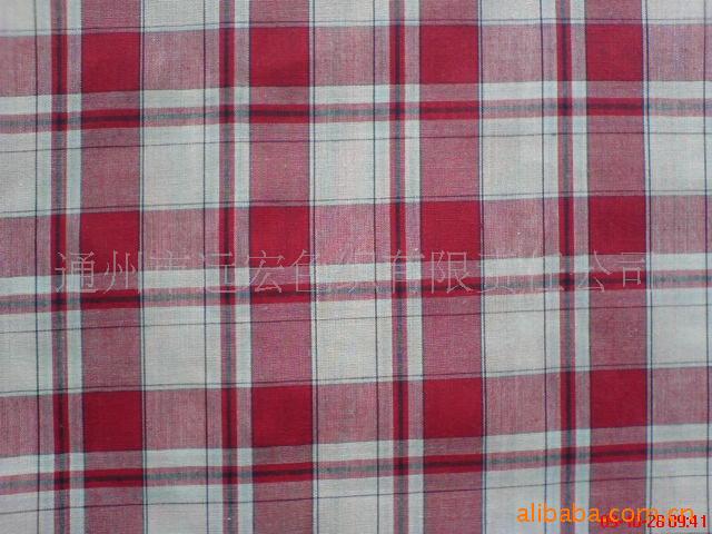 供应全棉色织格布面料 衬衫面料 府绸布料