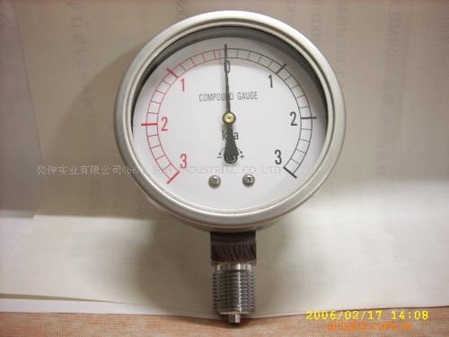 75MM径向正负3kpa微压表，+-3KPA不锈钢水注表，带调零微压计