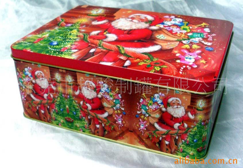 供应铁盒 圣诞礼品包装盒 长方罐 茶叶罐 糖果罐