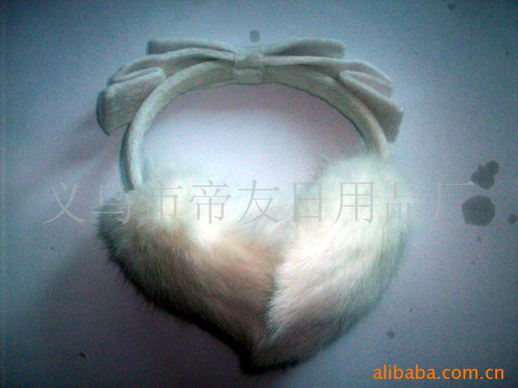 供应各种狐狸毛耳套、皮草耳套、防寒兔毛耳套(图)