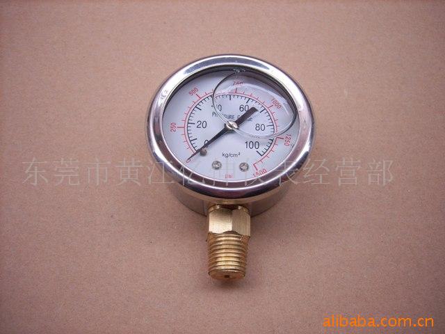 不锈钢油压表，40MM径向小型充油表，侧接式7KG压力表1/8PT牙