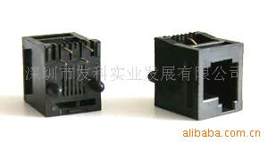 供应RJ11偏口电话插座，52立式歪口通讯插座