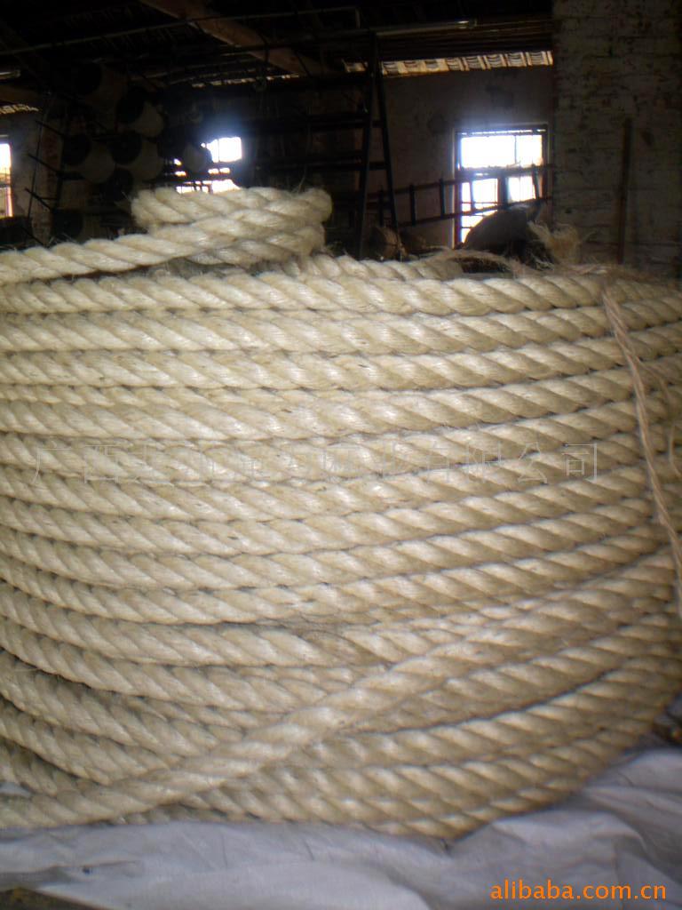 供应剑麻白棕绳、剑麻纤维制作、麻绳、漂白、自然色，含油及无油