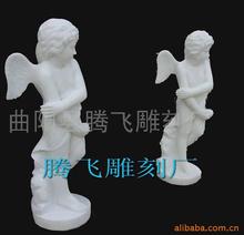 厂家供应 曲阳雕刻 四川汉白玉天使石雕 欧式人物雕塑 石雕工艺品