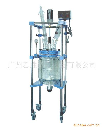 （新款）双层玻璃反应釜玻璃钢耐高温高压耐腐蚀蒸汽闭式智能温控