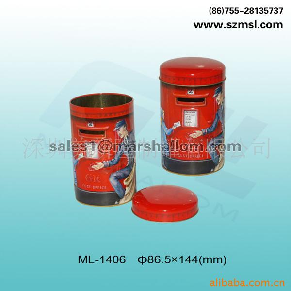 供应马口铁储钱罐（电话亭图案）